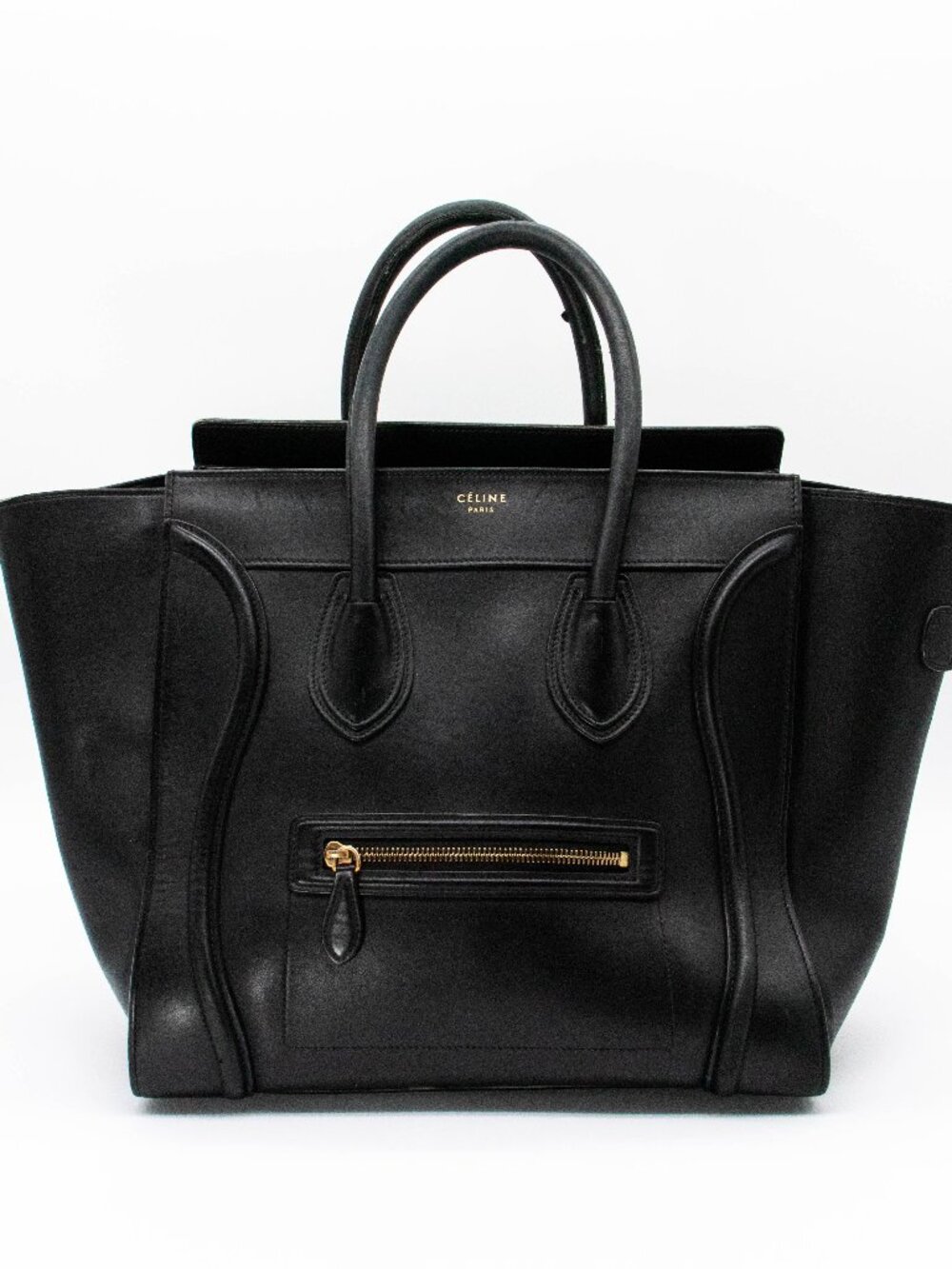 Celine Luggage Mini Tote Black Smooth Leather